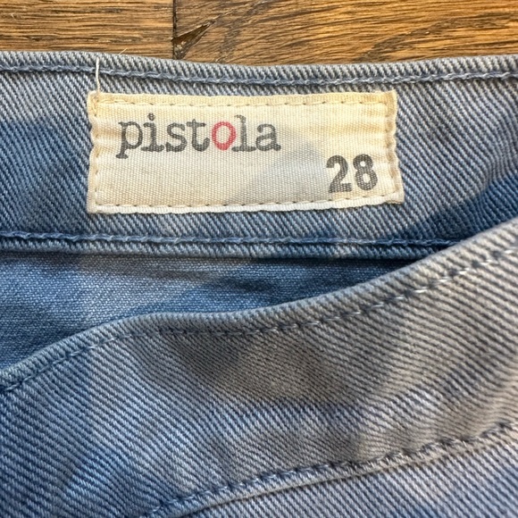 Pistola Women's Frayed Hem Jean Shorts in Blue - Picture 3 of 5